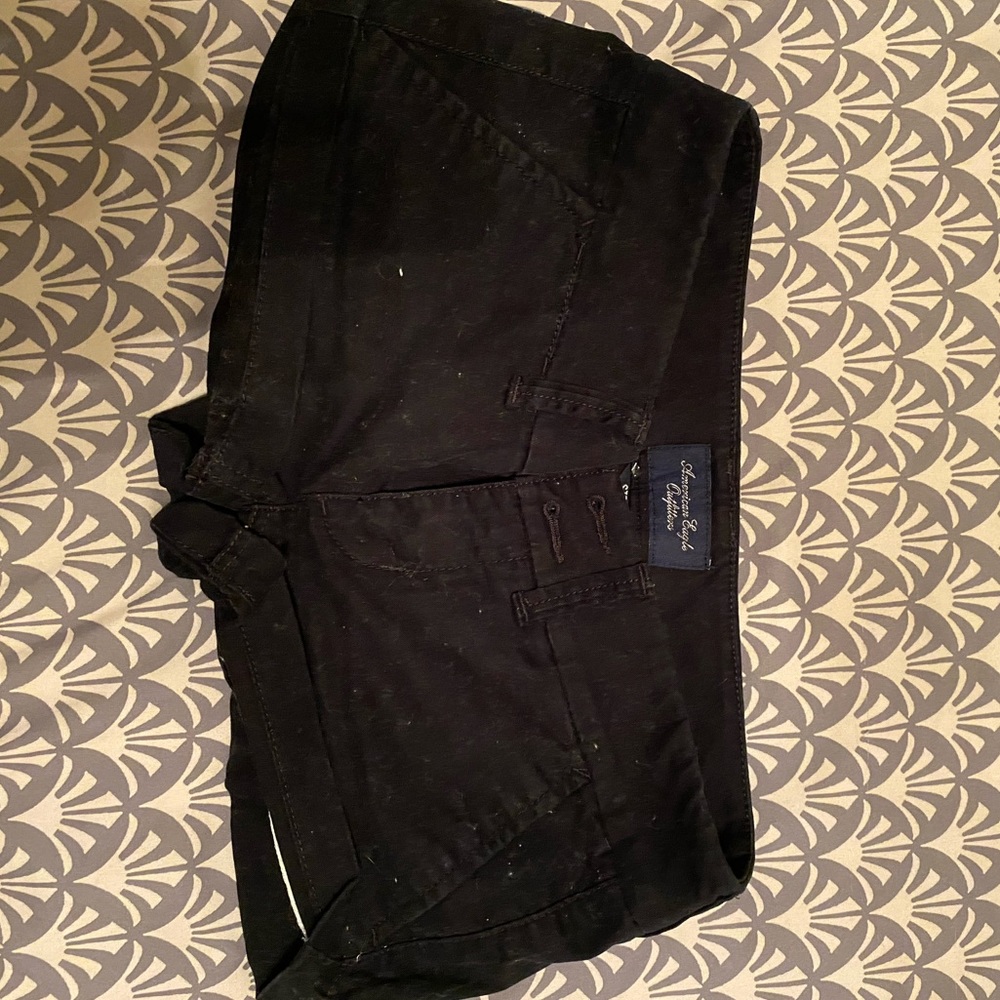 Black American Eagle Shorts. Size 0. VERY LOW RISE